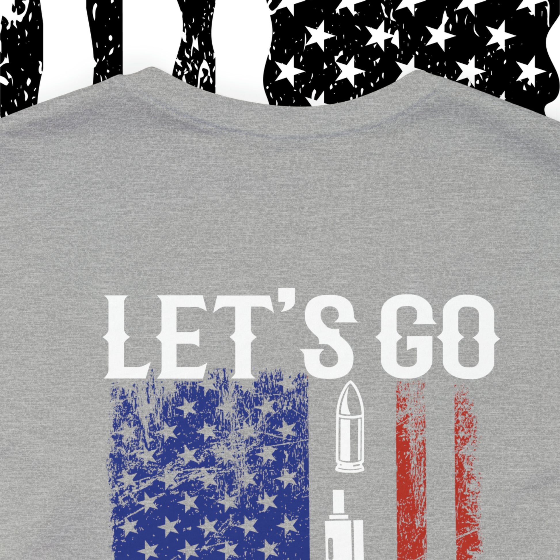 Let's Go Brandon T-shirt American Flag Lightning Bolt Front & Back Print - The American Glory 