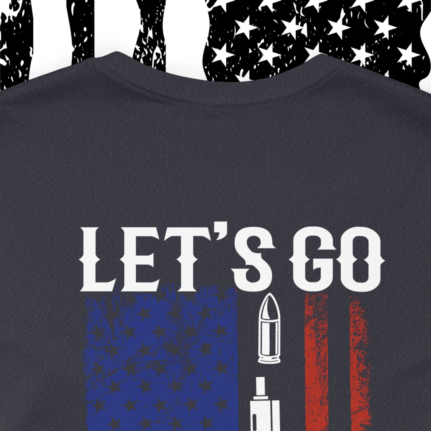 Let's Go Brandon T-shirt American Flag Lightning Bolt Front & Back Print - The American Glory 