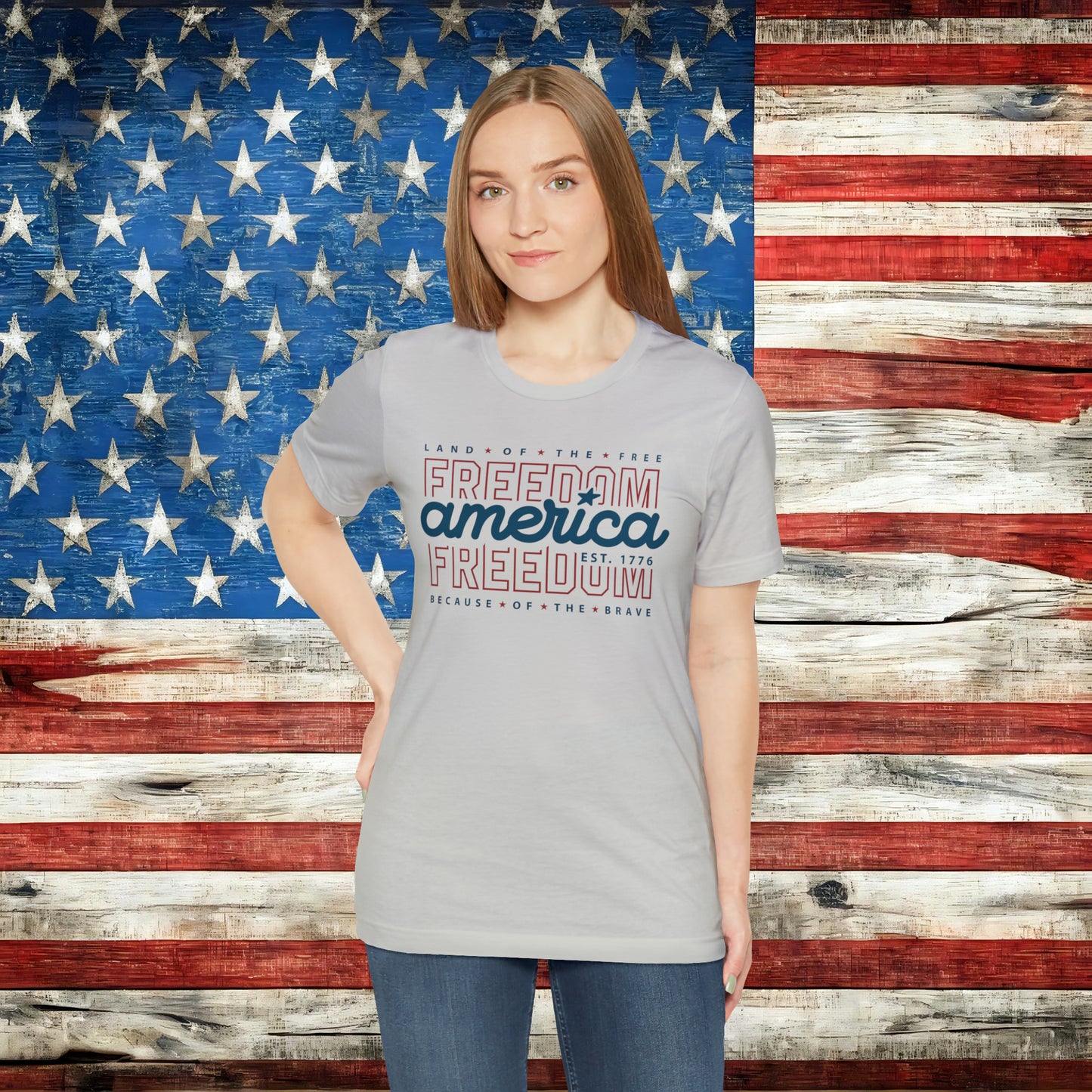 America Land of the Free Because of the Brave Freedom T-shirt - The American Glory 