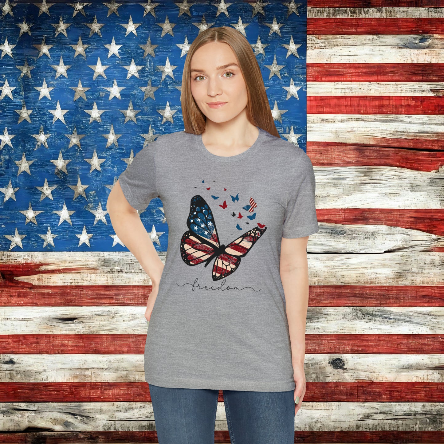 American Flag Butterfly Freedom T-shirt - The American Glory 