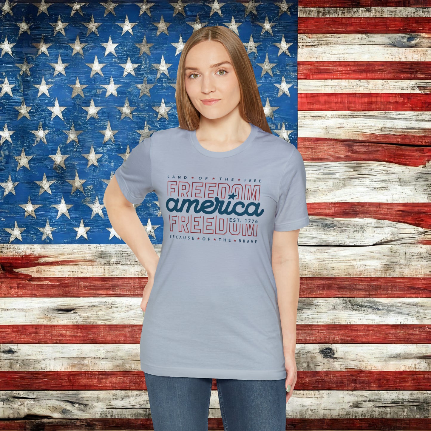 America Land of the Free Because of the Brave Freedom T-shirt - The American Glory 