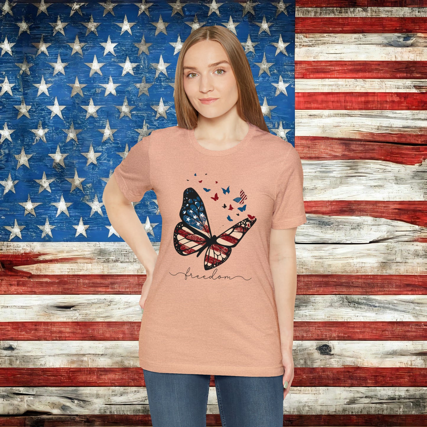 American Flag Butterfly Freedom T-shirt - The American Glory 