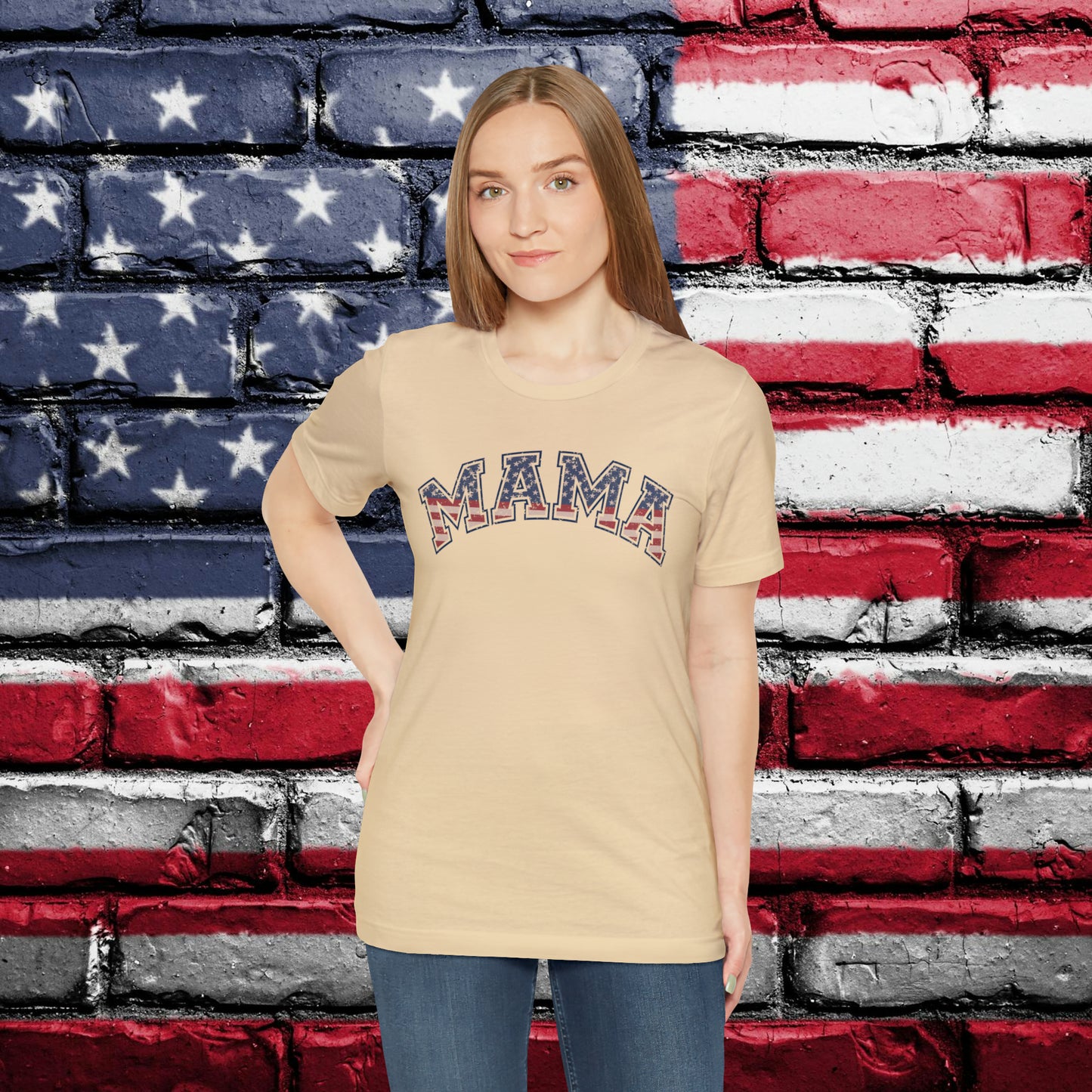 American Flag Retro Mama T-shirt - The American Glory 