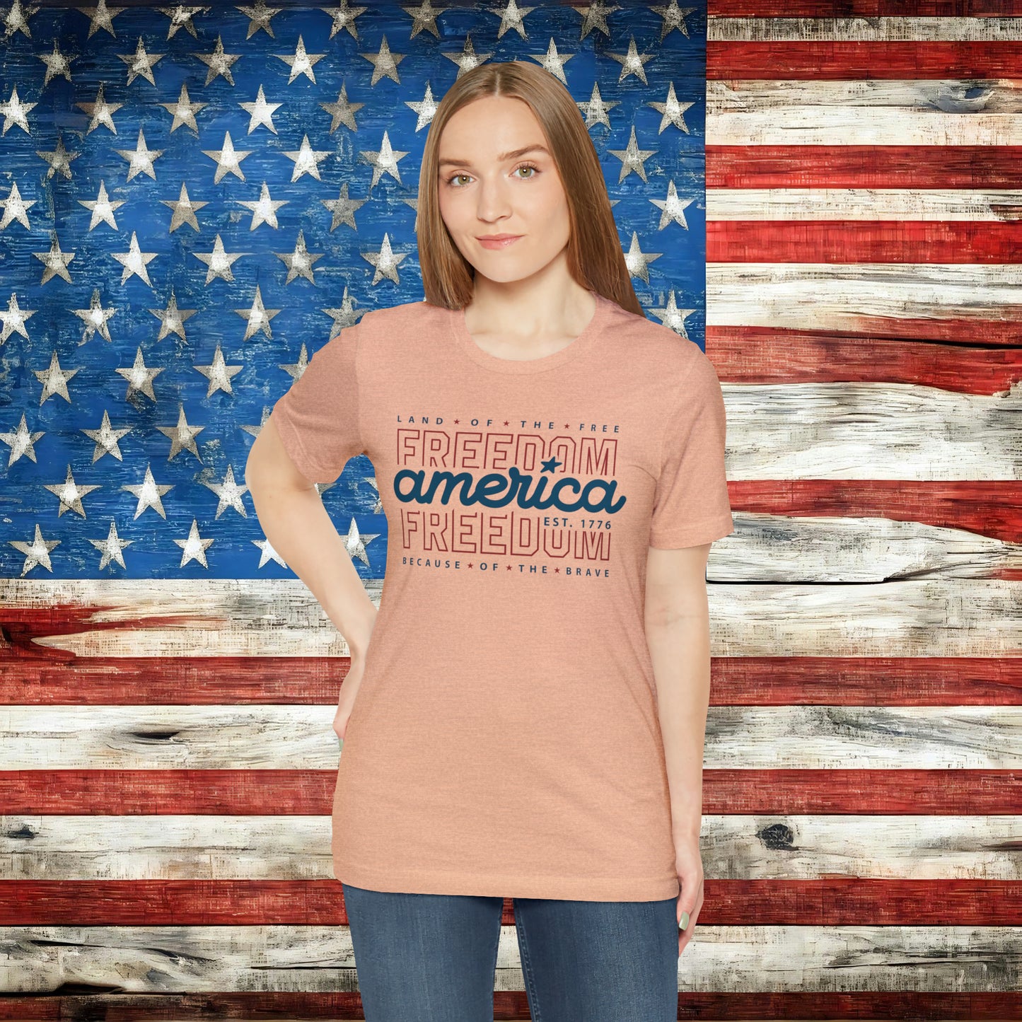 America Land of the Free Because of the Brave Freedom T-shirt - The American Glory 