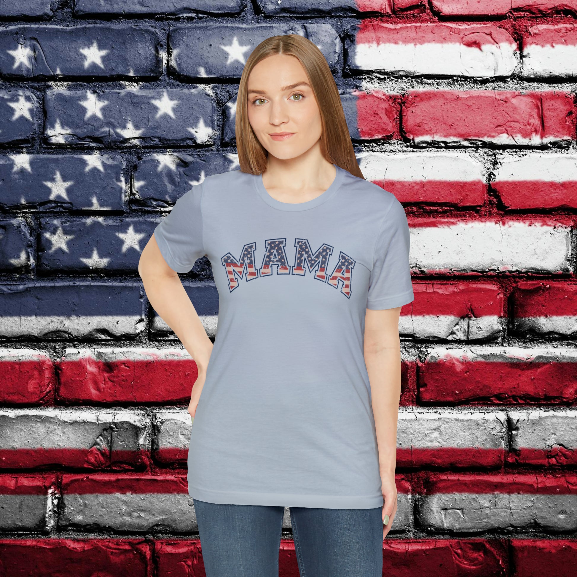 American Flag Retro Mama T-shirt - The American Glory 