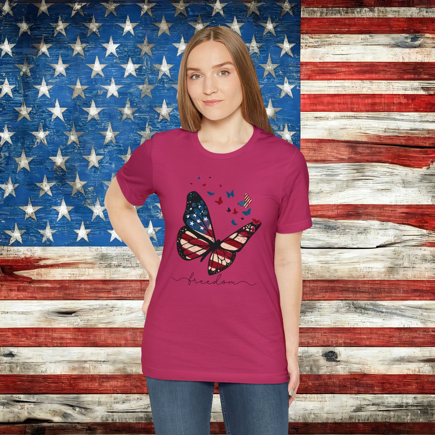 American Flag Butterfly Freedom T-shirt - The American Glory 