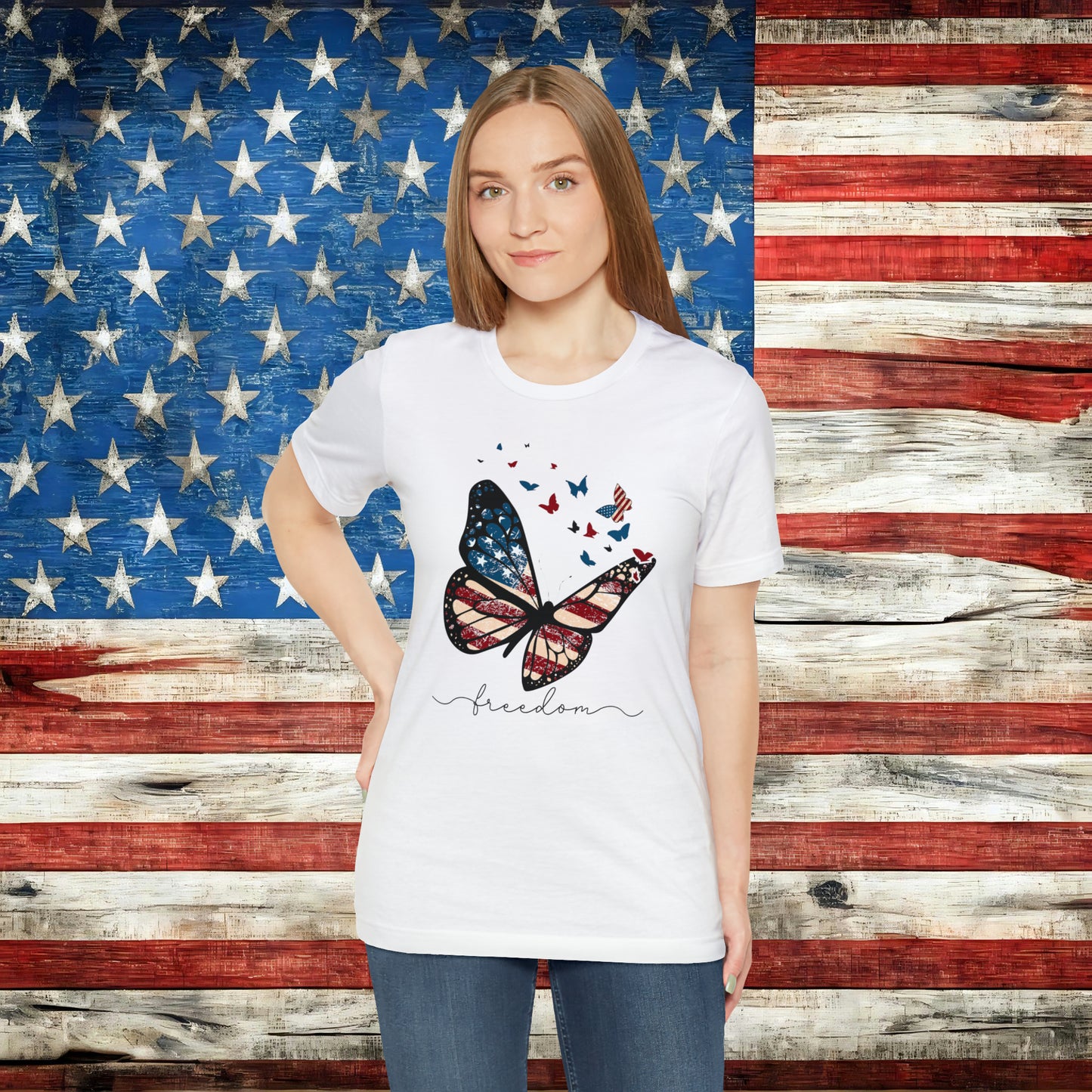 American Flag Butterfly Freedom T-shirt - The American Glory 