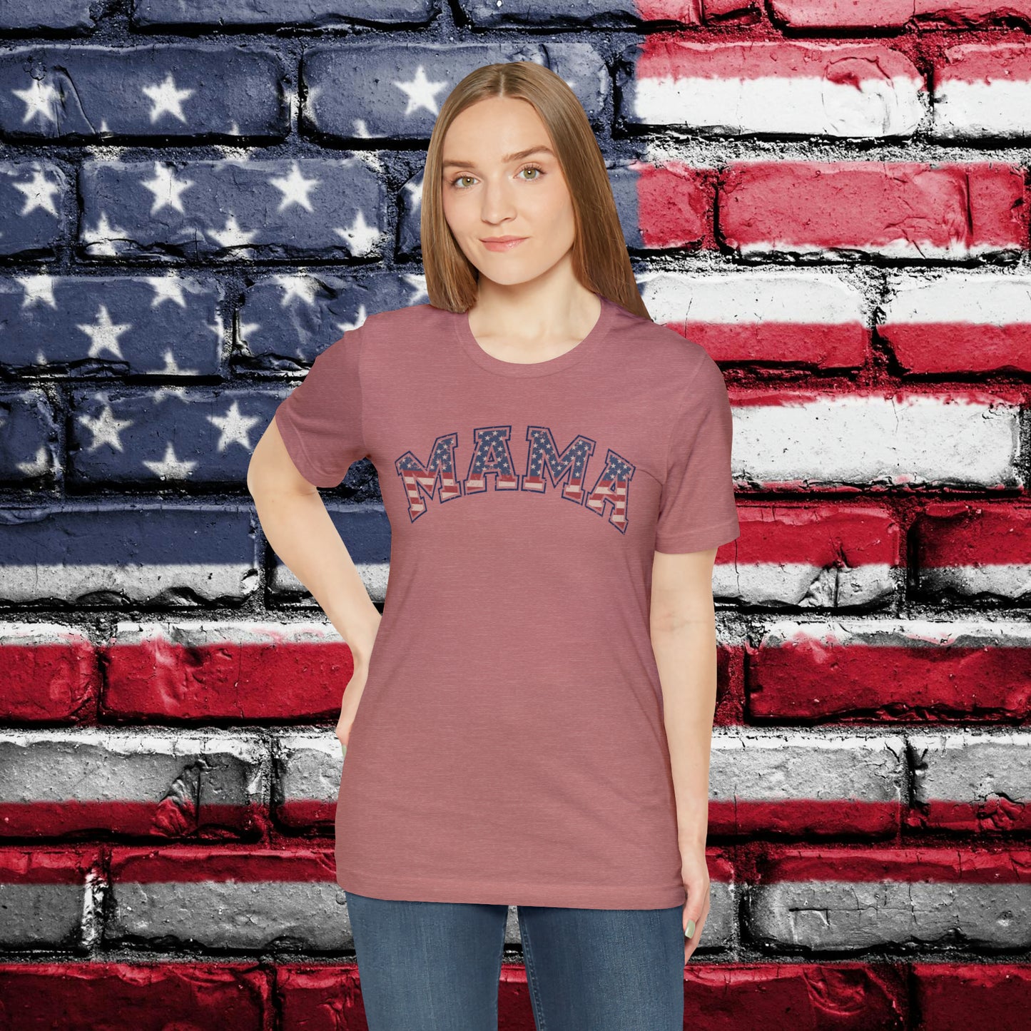 American Flag Retro Mama T-shirt - The American Glory 