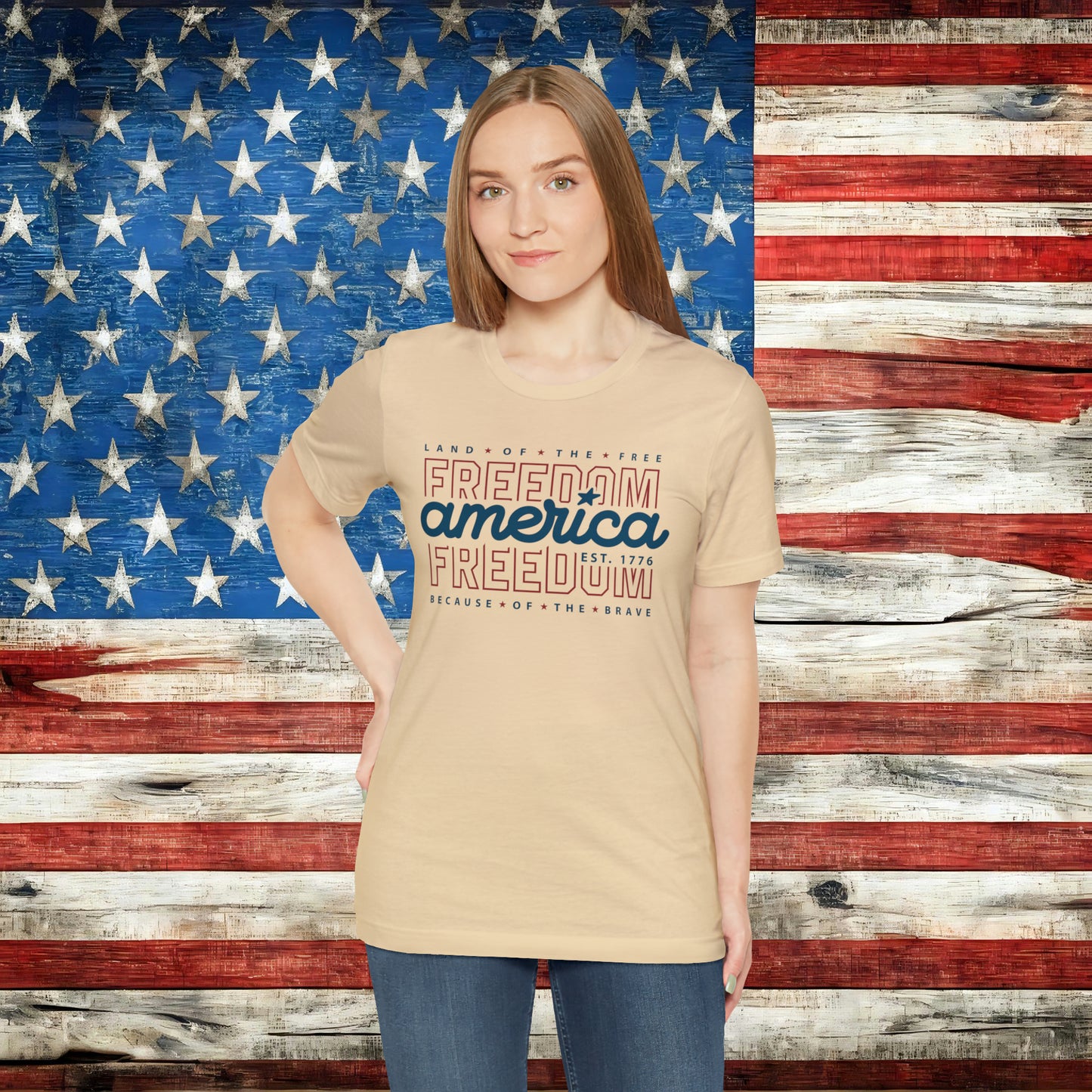 America Land of the Free Because of the Brave Freedom T-shirt - The American Glory 