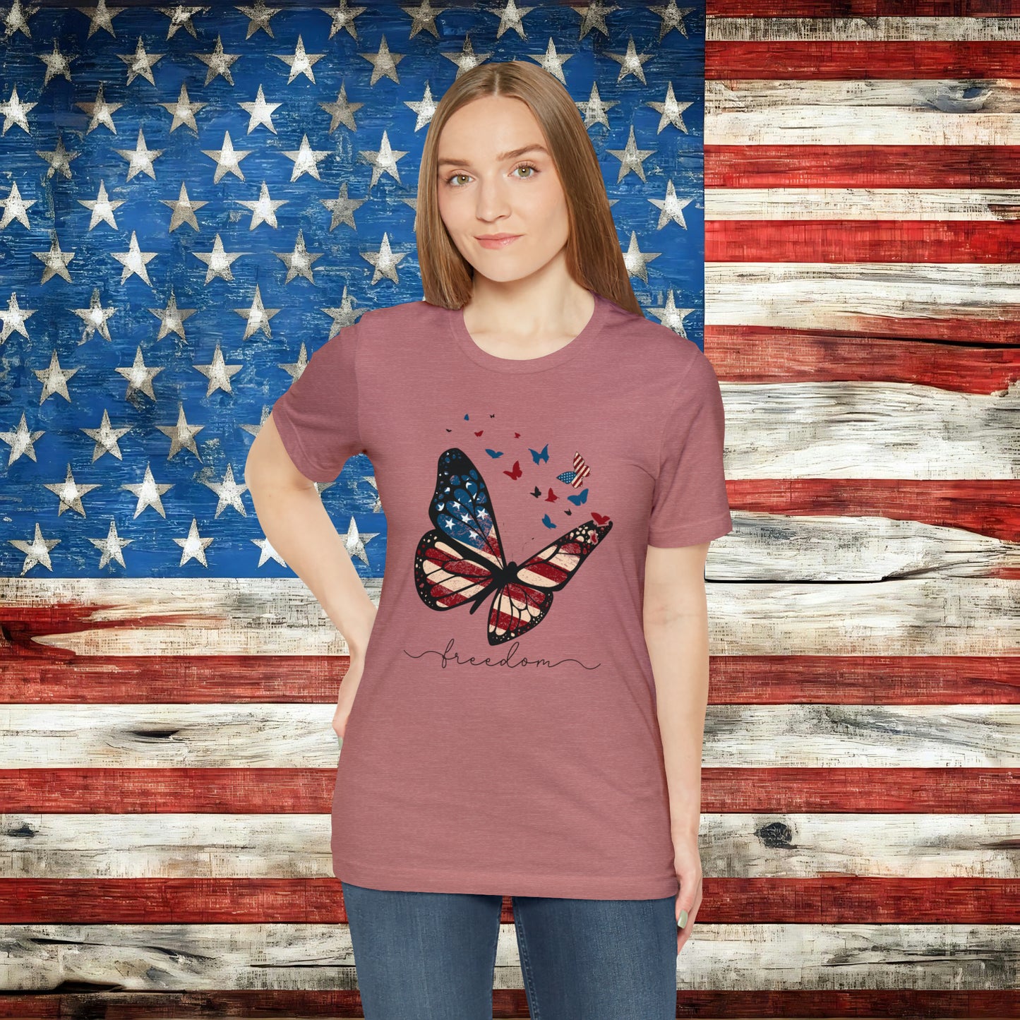 American Flag Butterfly Freedom T-shirt - The American Glory 