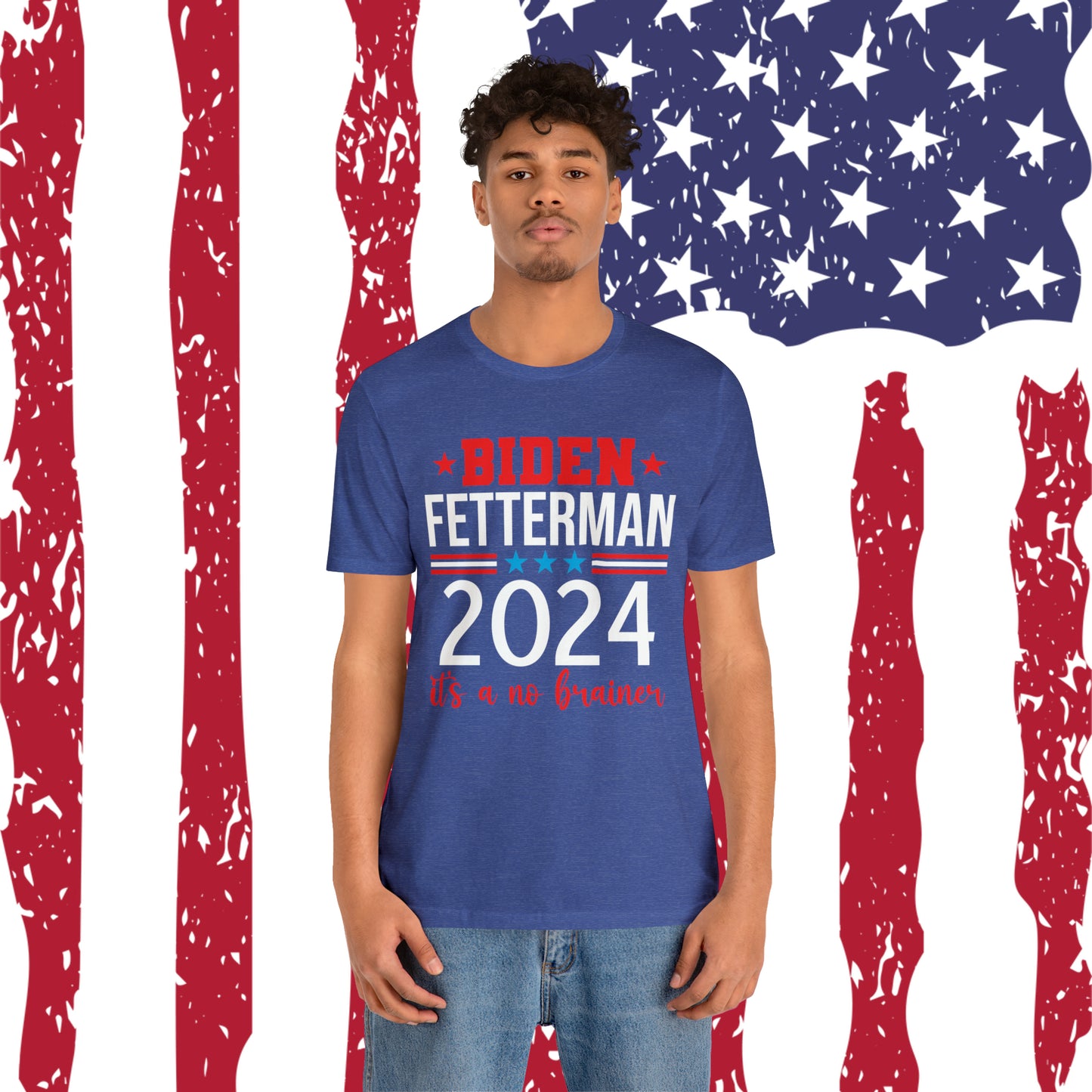 Biden Fetterman 2024 its a no brainer T-shirt - The American Glory 