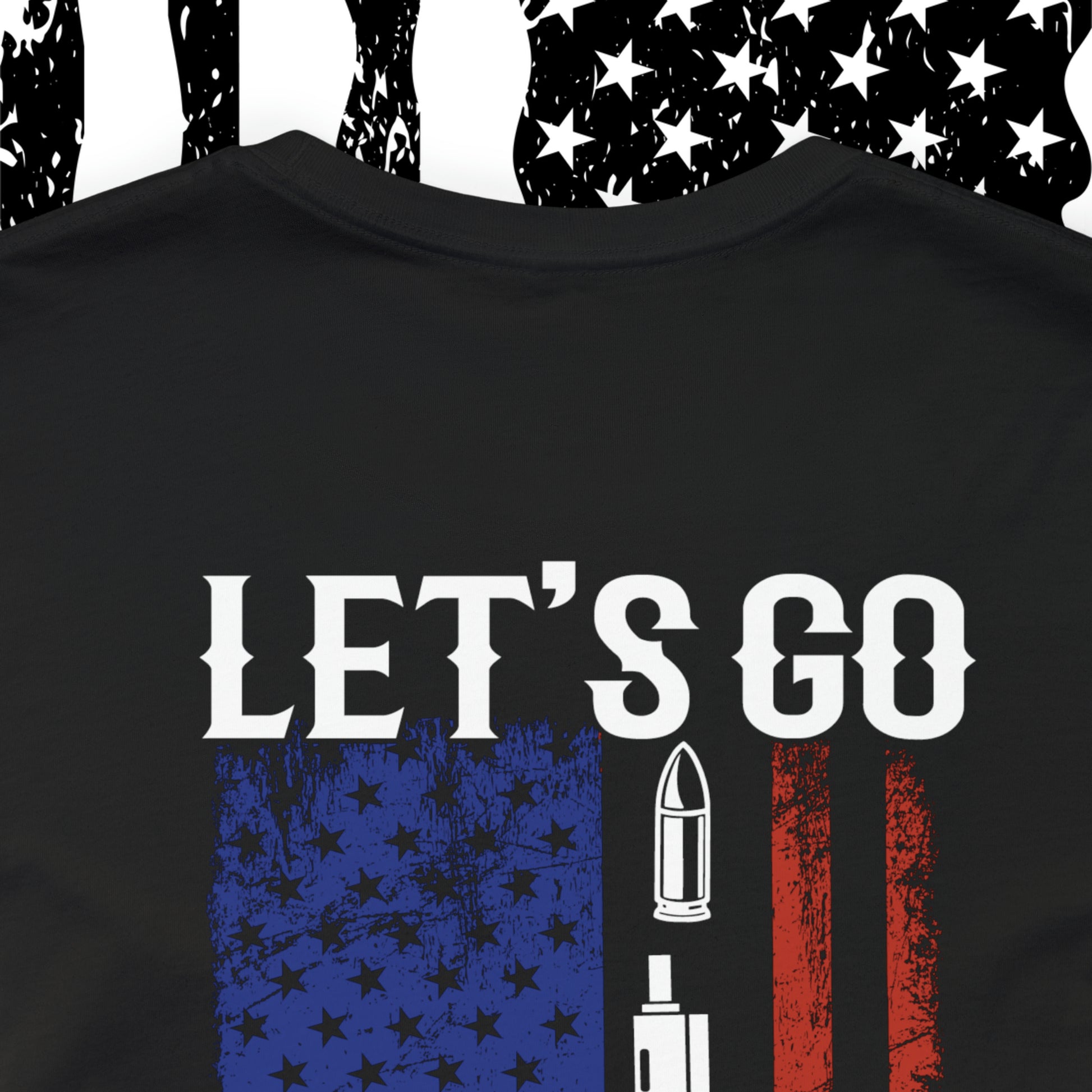 Let's Go Brandon T-shirt American Flag Lightning Bolt Front & Back Print - The American Glory 