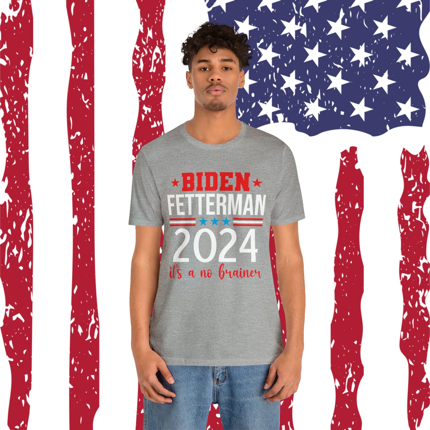 Biden Fetterman 2024 its a no brainer T-shirt - The American Glory 